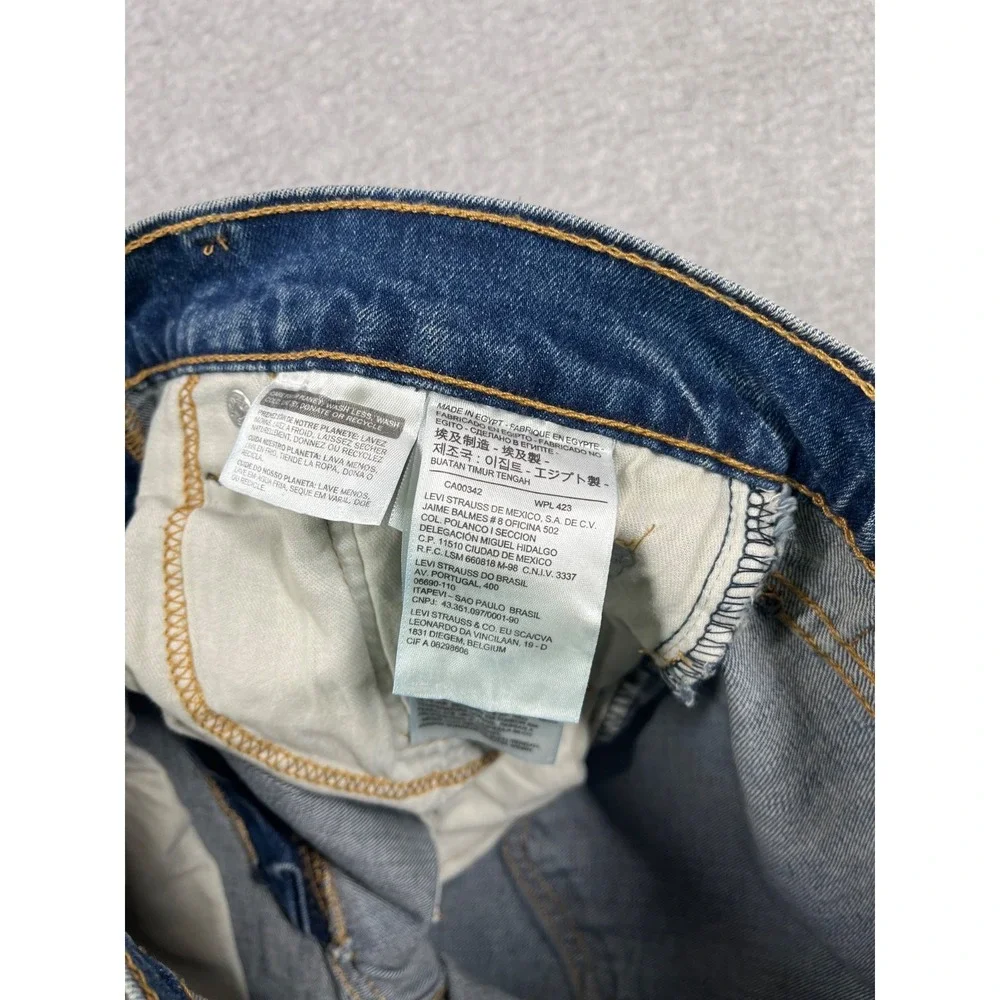Levis 505 Jeans Mens 32x34 Blue Denim Regular Fit Stretch Straight Leg